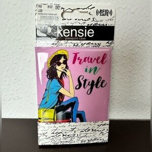 KENSIE PASSPORT CASE "Travel in Style" BLOCKS SCANNING of RFID Chips NEW in PKG